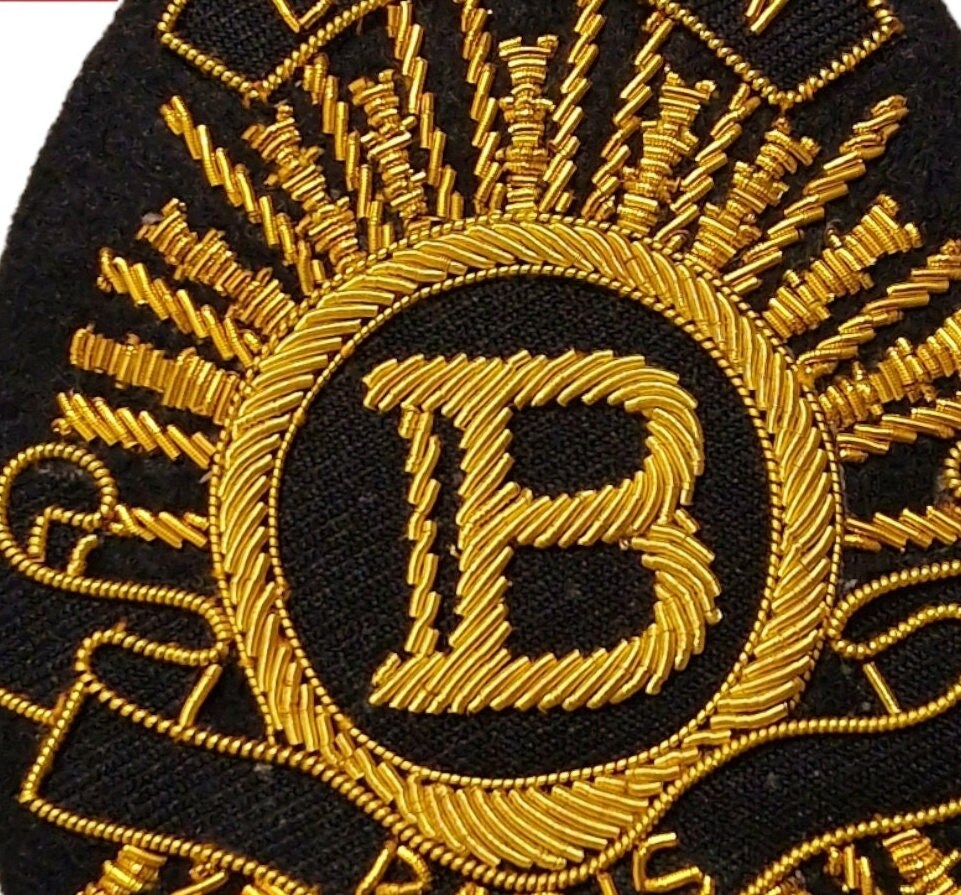 Handmade Gold Embroidered Blazer Patch "8CM pocket size" Blazer with two Shaded Embroidery.