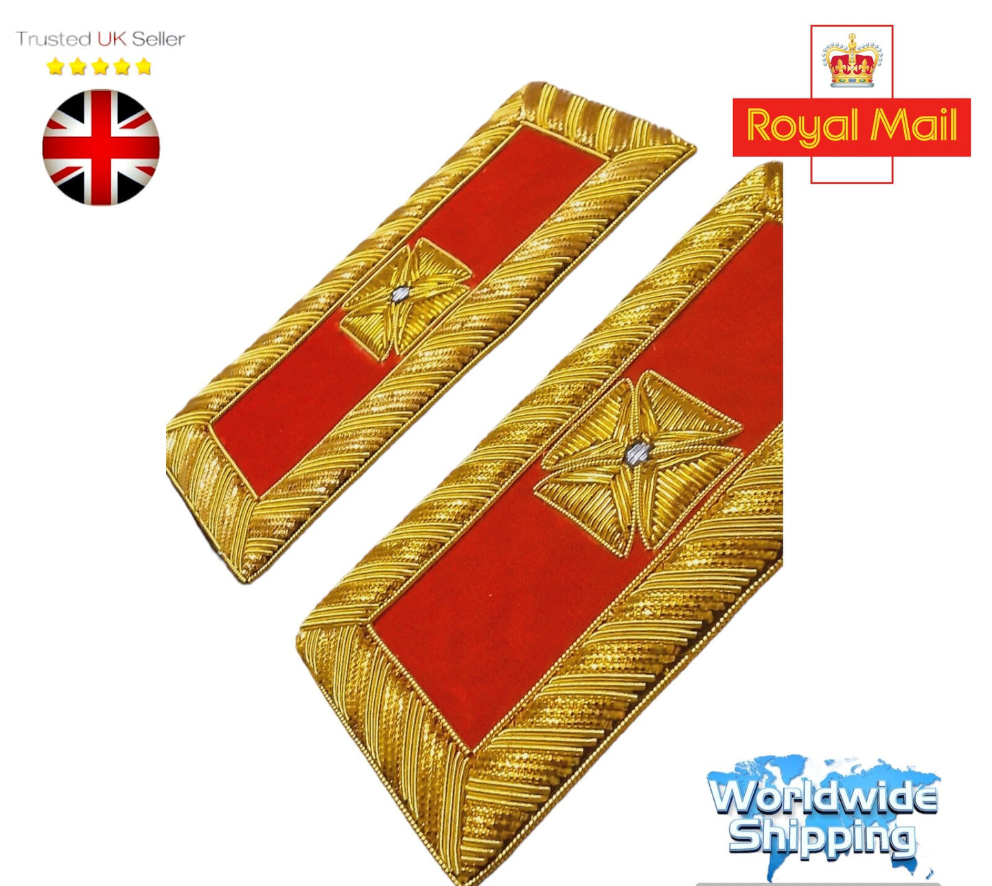 Knights Templar Shoulders Boards – Bullion Grand Commander.