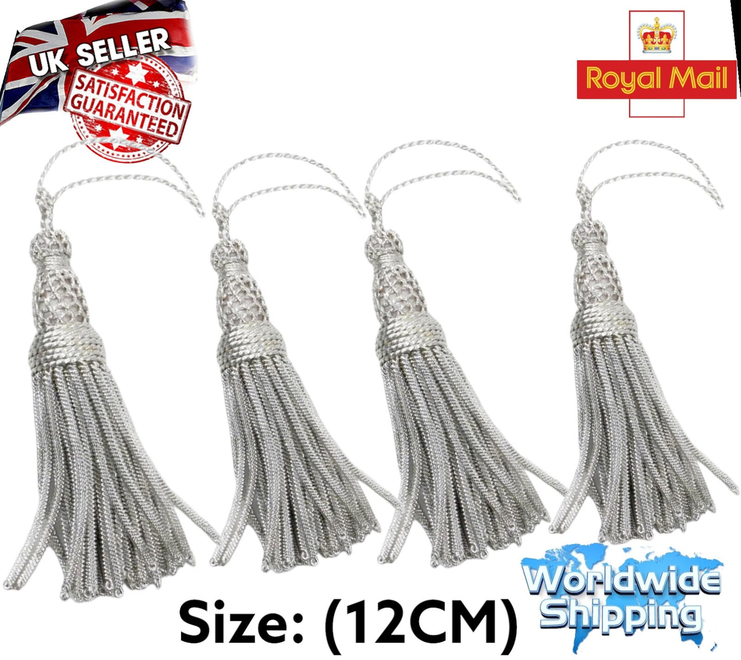 Tassels Gold & Silver Bullion Tassels pair"12CM" For Army Uniform' church Vestments ' Decoration.
