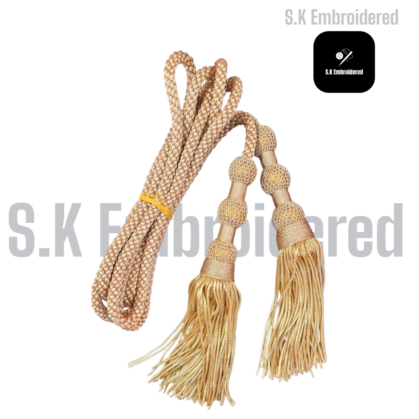 Banner/Standard "3 meter Cords" & Tassles Bullion Metal Gold Tassels, Church, Army, other festivals banners cords Top Quality AAA+ Quality.