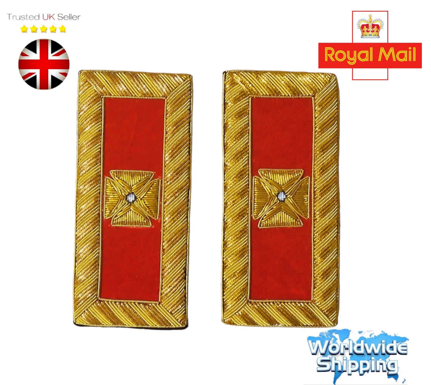 Knights Templar Shoulders Boards – Bullion Grand Commander.
