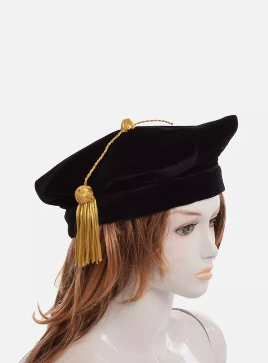 Doctors Graduation Hat 8- 4- and 6- sided Corner Doctorial Hat Doctoral Tam with Tassel.