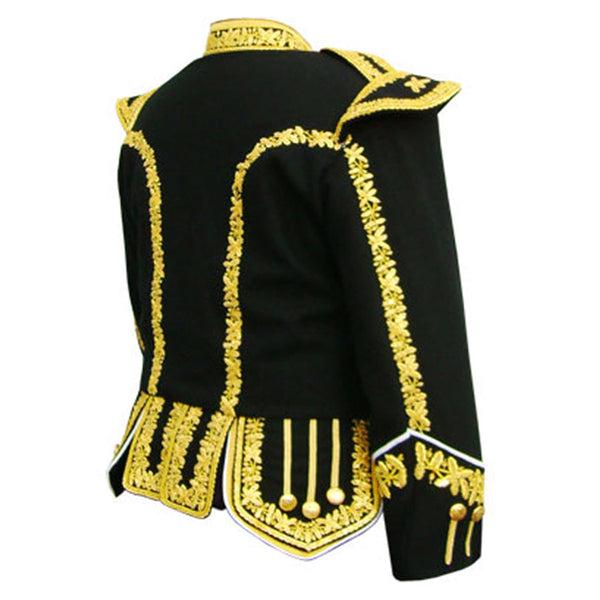 Premium Pipe Band Doublet Jacket With Gold Color Embroidery-Made To Measure.