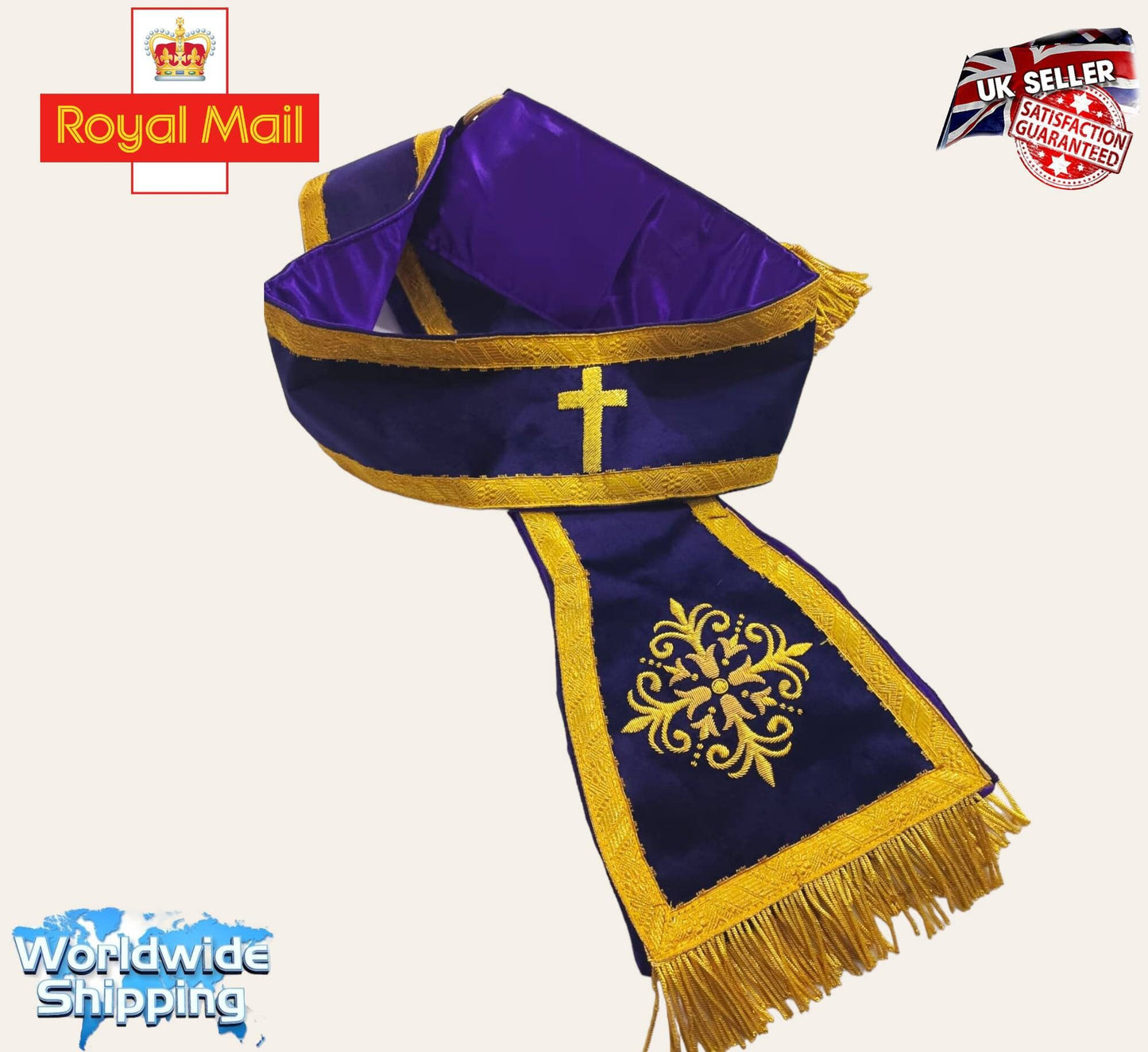 Roman Fiddleback Catholic Chasuble low Mass with Soft Purple Velvet Fabric Handmade Embroidered Bullion Wire Thread Church vestments set.