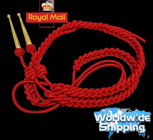Shoulder Aiguillette shineSilk  Thread 100% Pure Gold Tips /Navy & air force Aiguillette Silk Shine Cord.