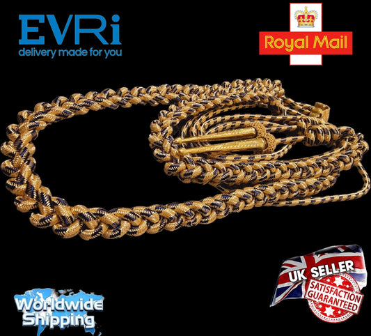 Royal Navy Officer's Aiguillette Shoulder Aiguillette shine Gold & Black Wire/Army Aiguillette.