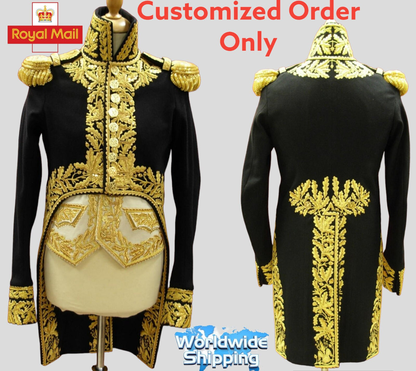 Empire Customized Embroidered Marshal's full dress turnbacks Embroidery.