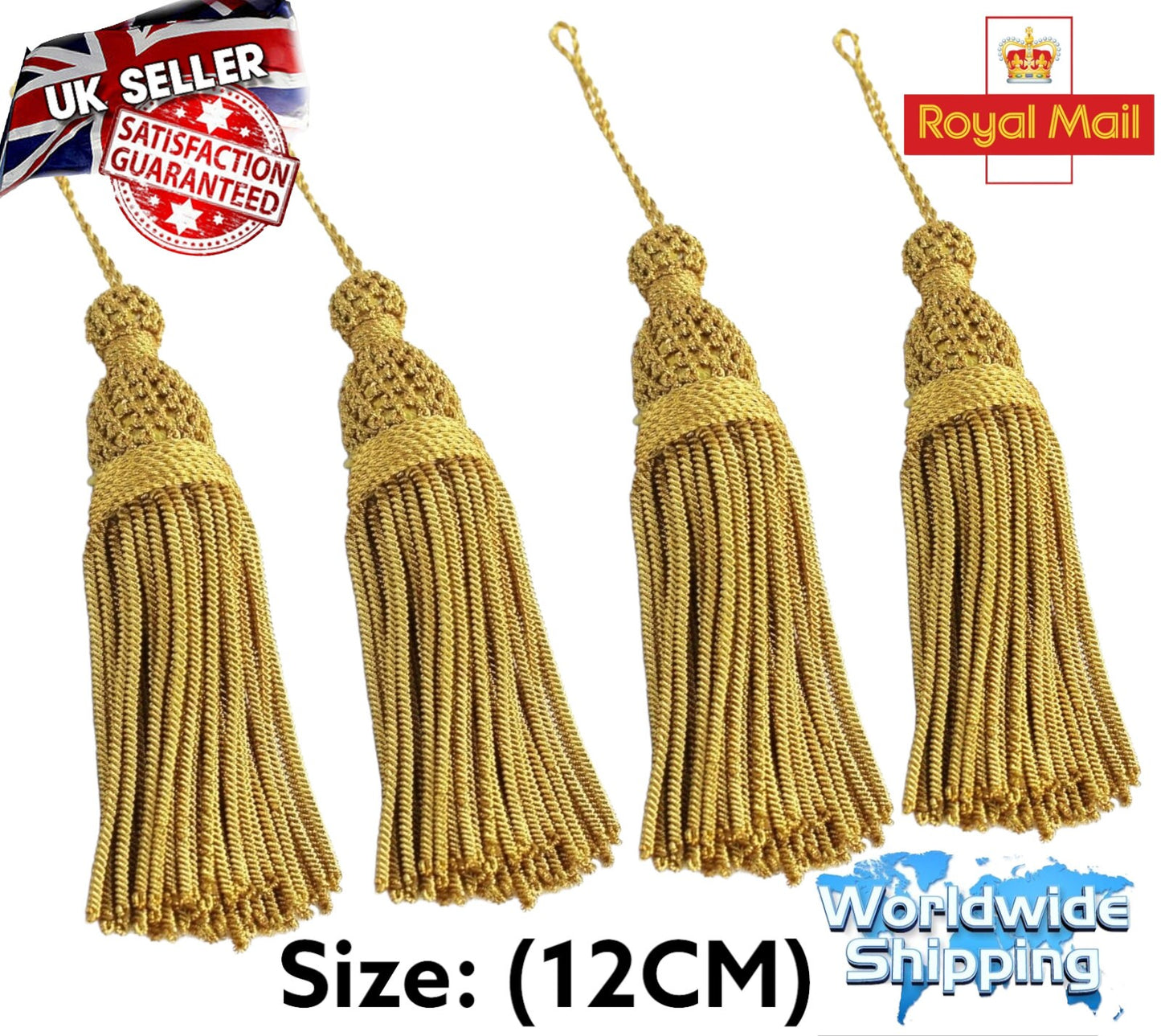 Tassels Gold & Silver Bullion Tassels pair"12CM" For Army Uniform' church Vestments ' Decoration.