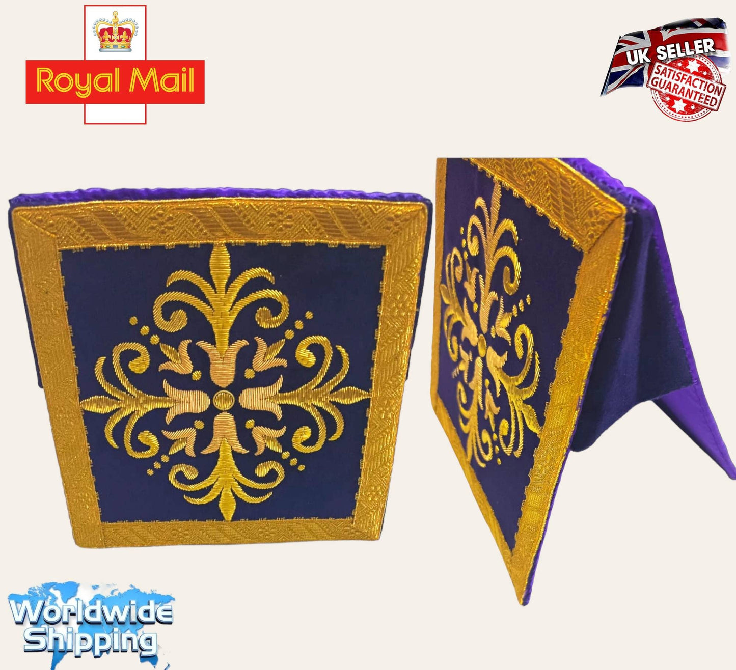 Roman Fiddleback Catholic Chasuble low Mass with Soft Purple Velvet Fabric Handmade Embroidered Bullion Wire Thread Church vestments set.