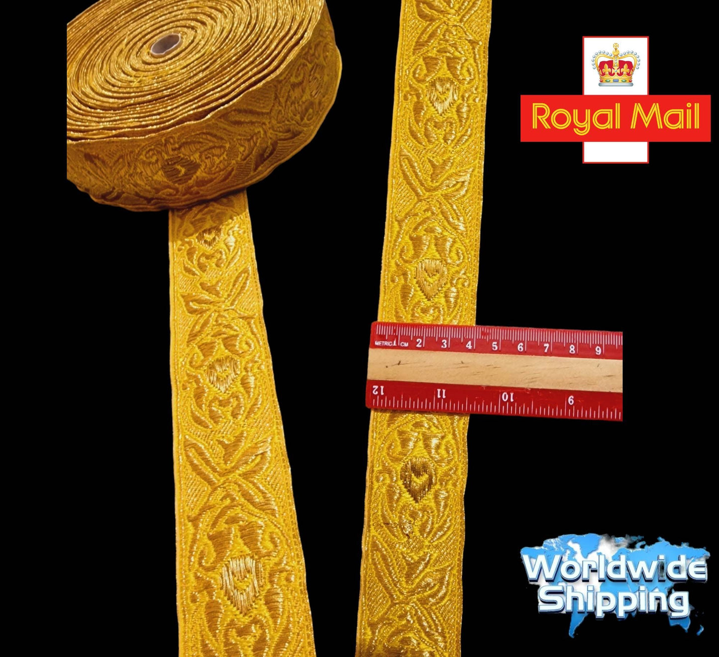 Mylar Braid Vestment Gold tlTrim For Antique Uniform Or Church Vestment' Fancy Costume Trim Gold Shiny Material.