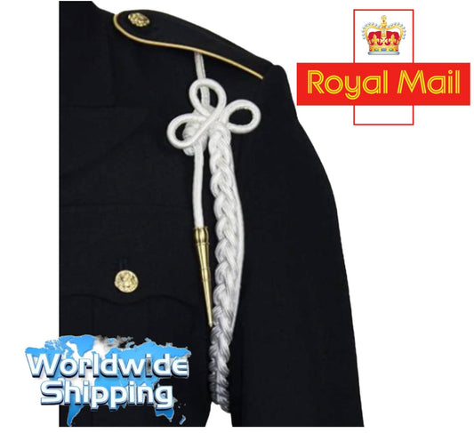 Aiguillette Moon guard Silver & Gold Silky with Silver or Gold tags Bands Army Shiney Silk Cord with 100% Metal Tips.