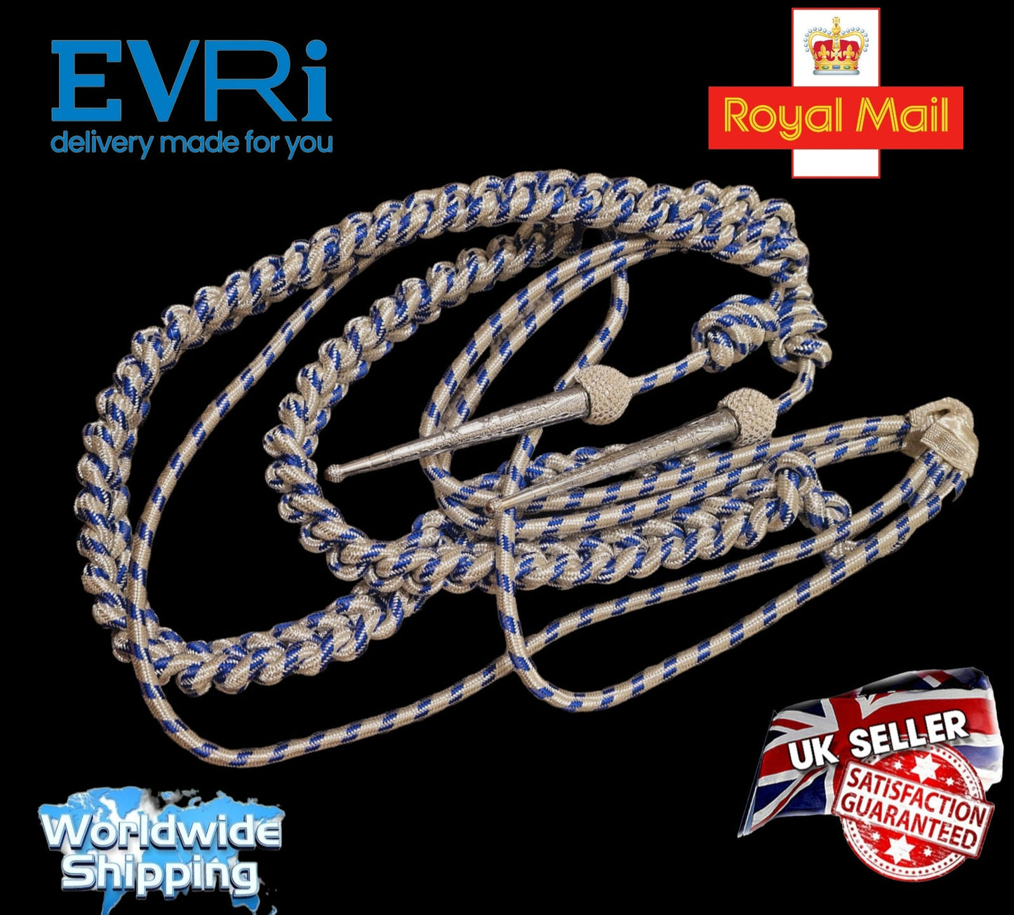 Malaysia Army Bullion Wire Aiguillette, Malaysia Mylar Wire Aiguillette Shoulder, Police, Officer Malaysia Aiguillette.