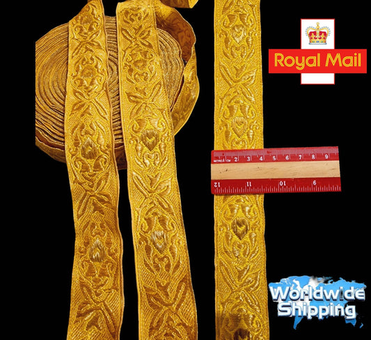 Mylar Braid Vestment Gold tlTrim For Antique Uniform Or Church Vestment' Fancy Costume Trim Gold Shiny Material.