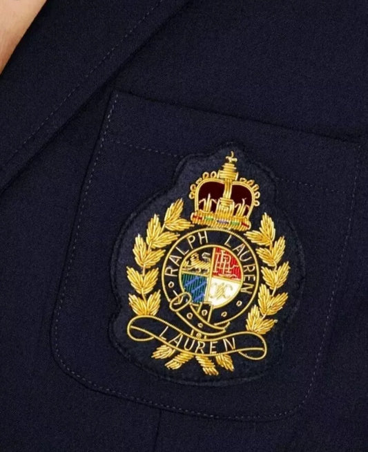 Handmade Embroidered Polo Ralph lauren bullion patch.