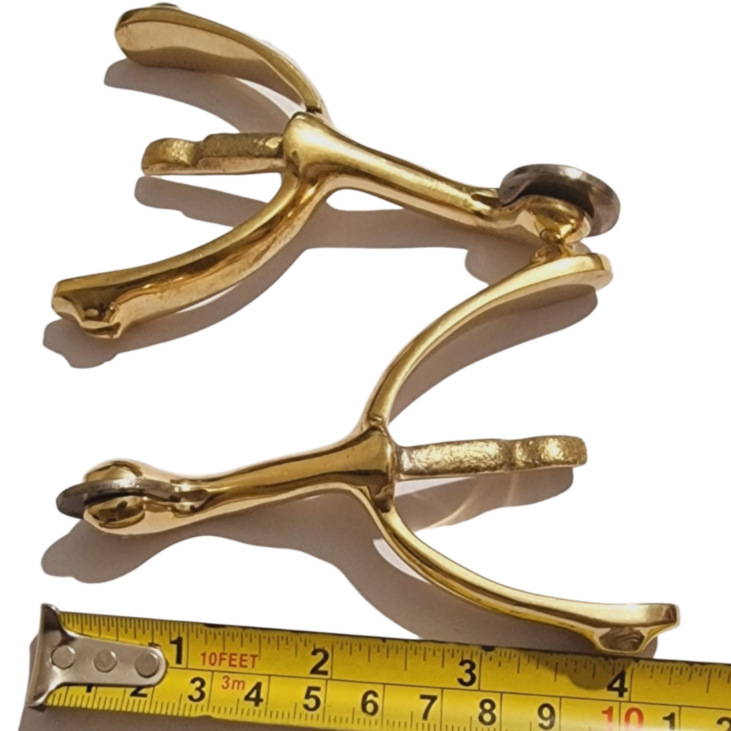 Swan Neck Spurs Solid Brass Metal" Pair " British Army, Military Boots, Shoes.