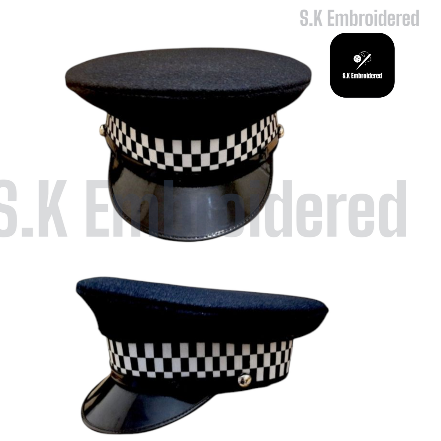 UK/ British Police officer Cap / Hat "Black Wool " Top Quality Material.