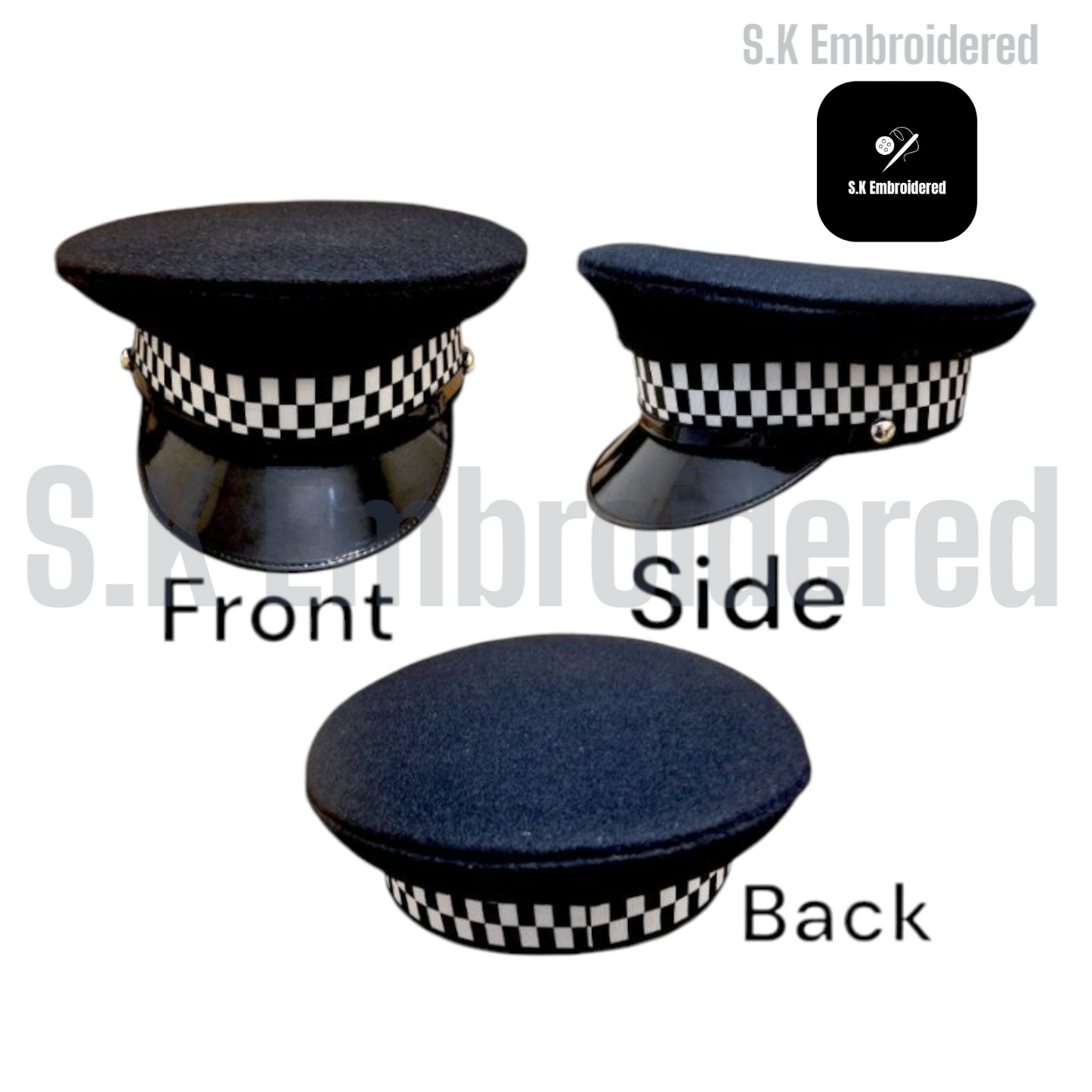 UK/ British Police officer Cap / Hat "Black Wool " Top Quality Material.