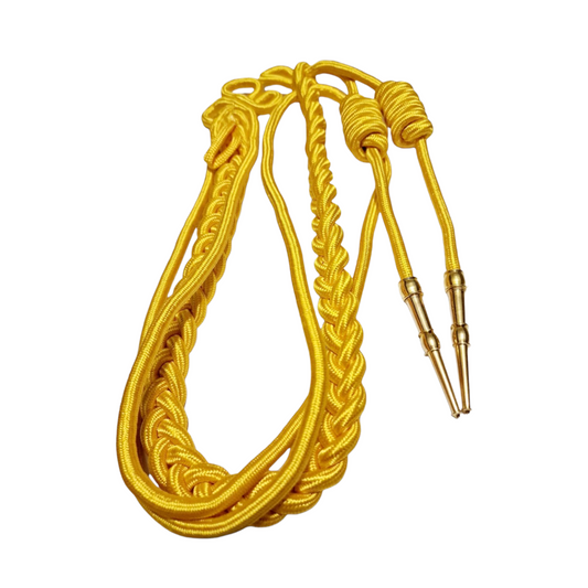 Aiguillette Moon guard Gold & Silver Silky with gold tags Bands Army Aiguillette with 100% Metal Tips.