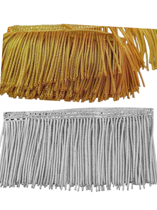 French Trim Handmade Gold and Silver Bullion Trim"5CM" Bullion Fringe catholic Vestments Historical Flags or dresses..
