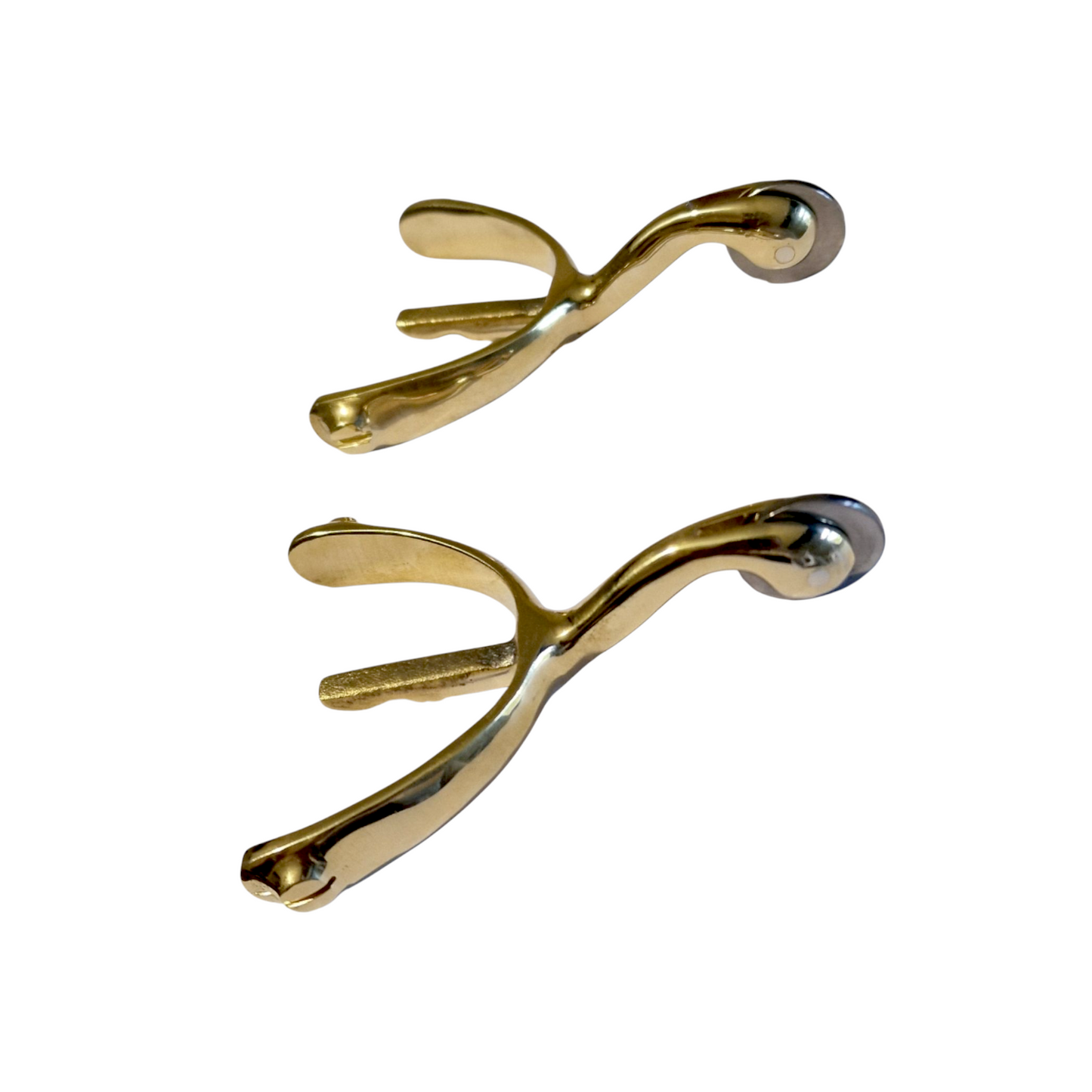 Swan Neck Spurs Solid Brass Metal" Pair " British Army, Military Boots, Shoes.
