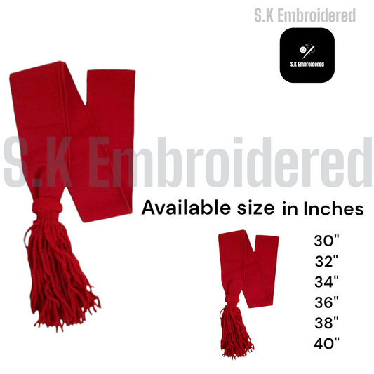 Army Sash Wool Sergeants Sgts Red Sash, Shoulder Red Acrylic Guard Size Available:"30"32" 34"36" 38"40"Inches.